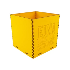Holzbox 8 cm gelb "Ein kleines Dankeschön"
