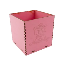 Holzbox 8 cm rosa "Alles Liebe zum Muttertag"