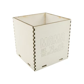 Holzbox 8 cm weiß "Mama ist die Beste"