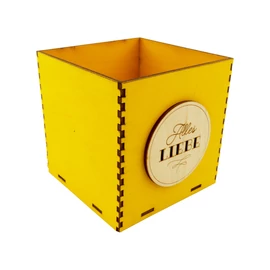 Holzbox 10 cm gelb "Alles Liebe"