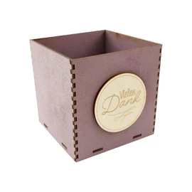 Holzbox 10 cm altrosa "Vielen Dank"