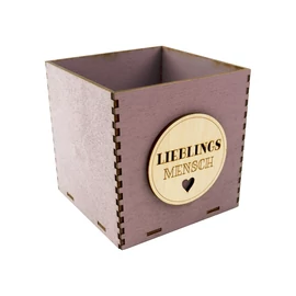 Holzbox 10 cm altrosa "Lieblingsmensch"