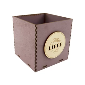 Holzbox 10 cm altrosa "Alles Liebe"