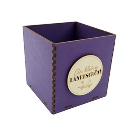 Holzbox 10 cm dunkellila "Ein kleines Dankeschön"
