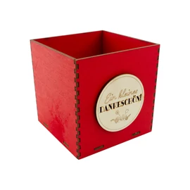 Holzbox 10 cm rot "Ein kleines Dankeschön"