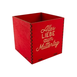 Holzbox 8 cm rot "Alles Liebe zum Muttertag"