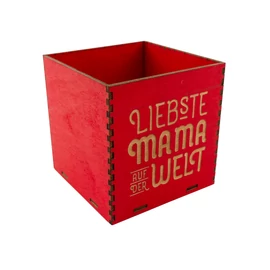 Holzbox 8 cm rot "Liebste Mama auf der Welt"