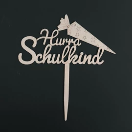 Cake Topper "Hurra Schulkind"
