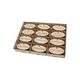 Oval Birkenholz Tafelchen Box - groß