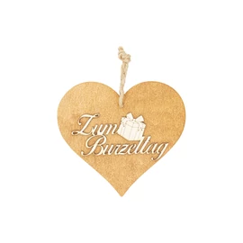 Braunes 3D Holzherz " Zum Burzeltag"