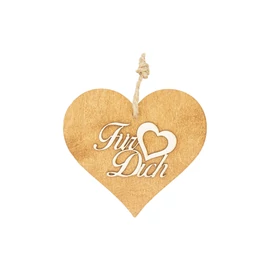 Braunes 3D Holzherz "Für Dich"