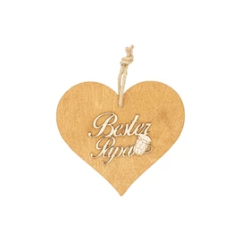 Braunes 3D Holzherz "Bester Papa"