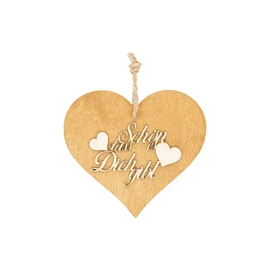 Braunes 3D Holzherz "Schön dass es Dich gibt"