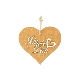 Braunes 3D Holzherz " Ich liebe Dich"