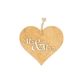 Braunes 3D Holzherz "Mr. & Mrs."