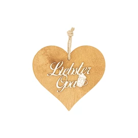 Braunes 3D Holzherz "Liebster Opa"