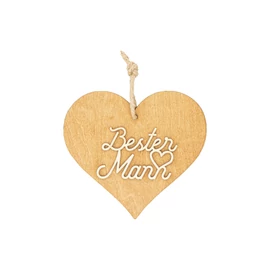 Braunes 3D Holzherz "Bester Mann"