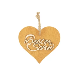 Braunes 3D Holzherz "Bester Sohn"
