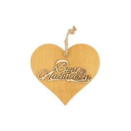 Braunes 3D Holzherz "Beste Nachbarin"