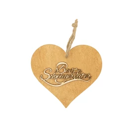 Braunes 3D Holzherz "Beste Swiegervater"