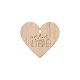 Herz aus Kirschholz "Alles Liebe"