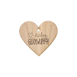 Herz aus Kirschholz "Herzlichen Glückwunsch"