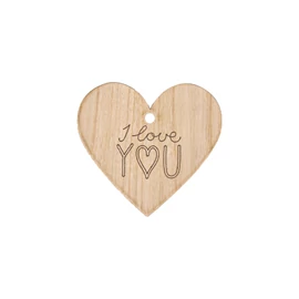 Herz aus Kirschholz "I love You"