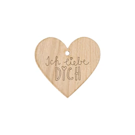 Herz aus Kirschholz "Ich liebe Dich"