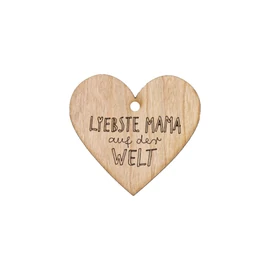 Herz aus Kirschholz "Liebste Mama auf der Welt"