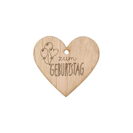 Herz aus Kirschholz "Zum Geburtstag"
