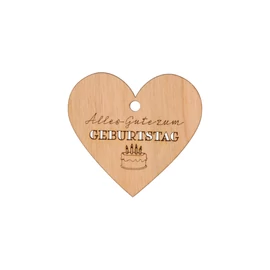 Herz aus Kirschholz "Alles Gute zum Geburtstag"