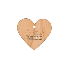 Herz aus Kirschholz "Alles Liebe"