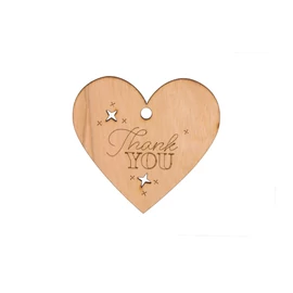 Herz aus Kirschholz "Thank You"