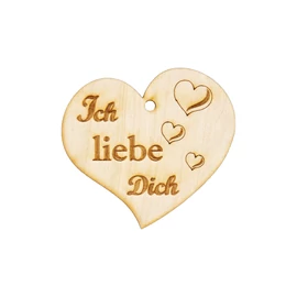 Herzanhänger "Ich liebe Dich" - 3 Herzen
