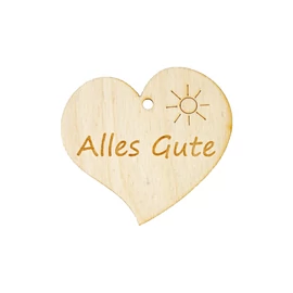 Herzanhänger "Alles Gute (Sonne)"