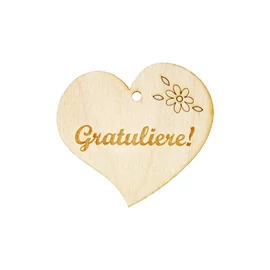 Herzanhänger "Gratuliere" (Blume)