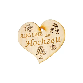 Herzanhänger "Alles Liebe zur Hochzeit (Torte)"