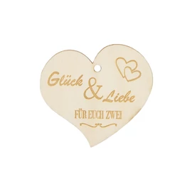 Herzanhänger "Glück & Liebe für euch zwei"