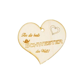 Herzanhänger "Für die beste Schwester der Welt"