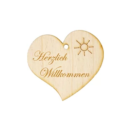 Herzanhänger "Herzlich Willkommen"