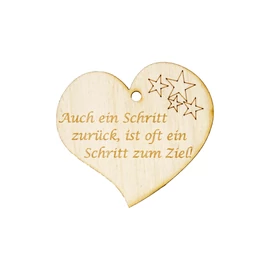 Herzanhänger "Auch ein Schritt zurück, ist oft ein Schritt zum Ziel!"