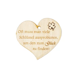 Herzanhänger "Oft muss man viele Schlüssel ausprobieren, um den zum Glück zu finden!"
