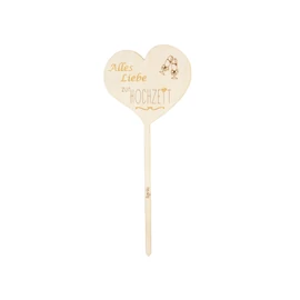Blumenstecker Herz "Alles Liebe zur Hochzeit (Gläser)"