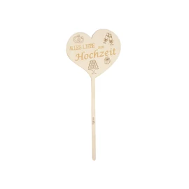 Blumenstecker Herz "Alles Liebe zur Hochzeit (Torte)"
