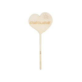 Blumenstecker Herz "Gratuliere! (Sonne)"