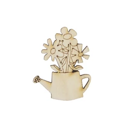 Holzfigure "Gießkanne mit Blumen drinnen"
