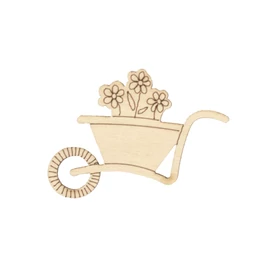 Holzfigure "Schubkarre mit Blumen"