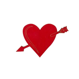 Holzfigure "Herz rot"