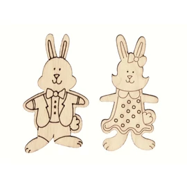Holzfigure "Hase Junge und Mädel"