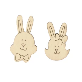 Holzfigure "Hasenkopf Junge und Mädel"